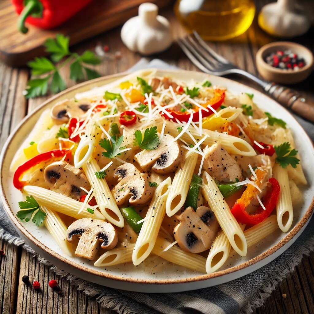 Tavuklu Kremalı Penne