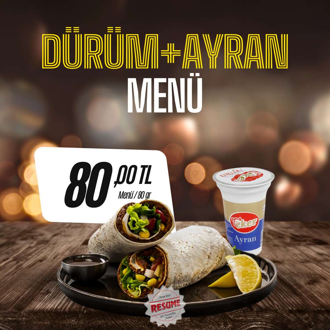Dürüm-Ayran Menü