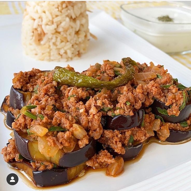 Patlıcan Musakka + Pilav