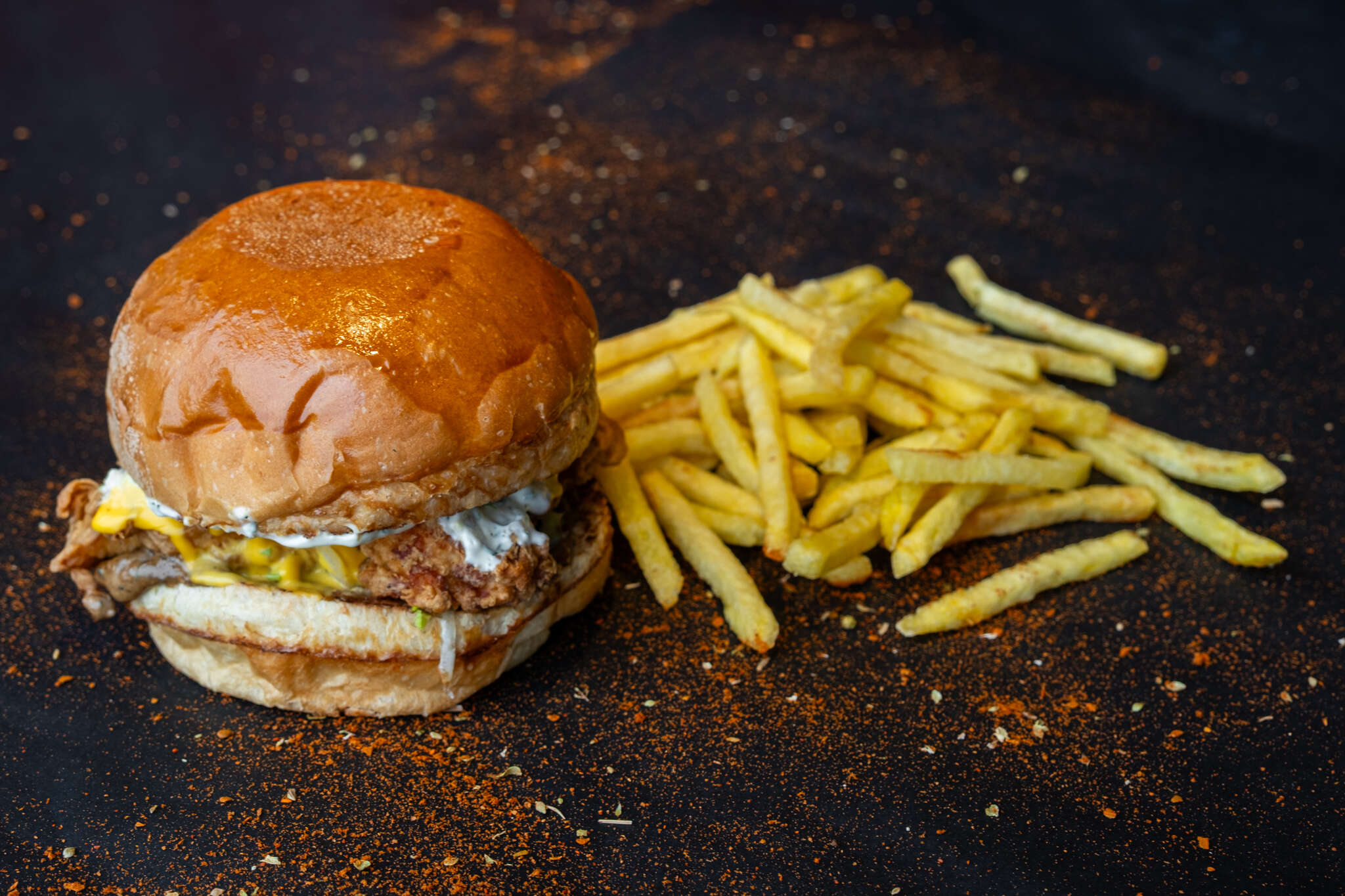 Cheese chicken burger