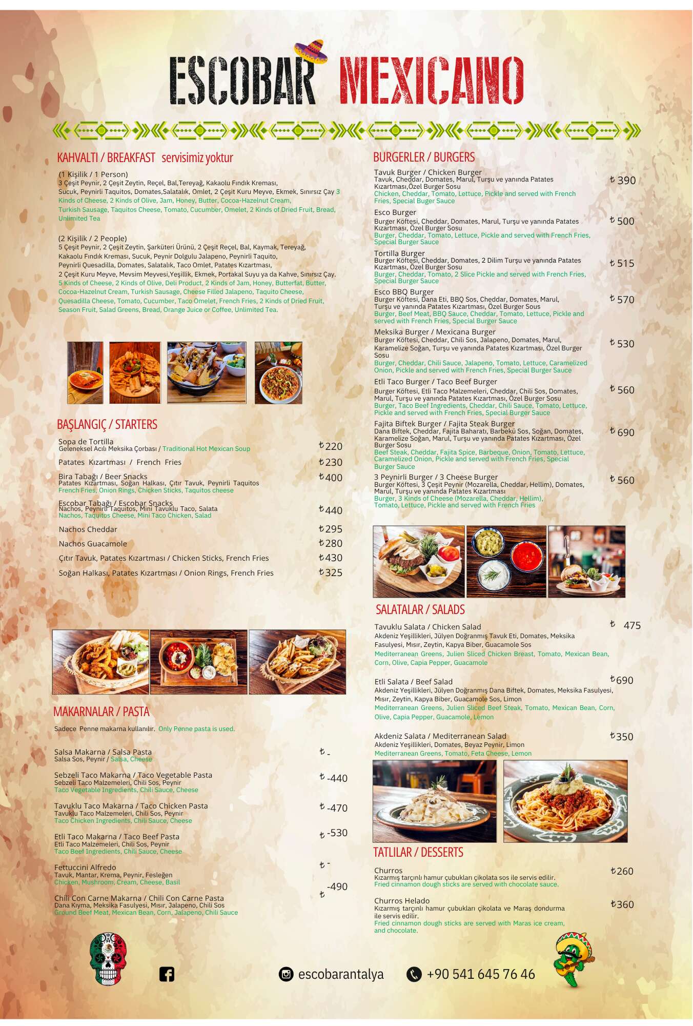 ESCOBAR MENU 1