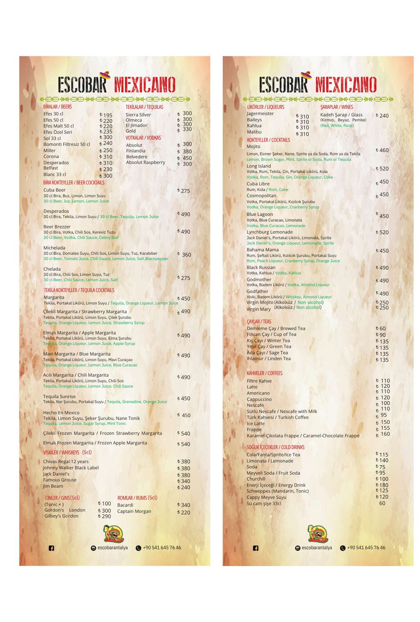 ESCOBAR MENU 3