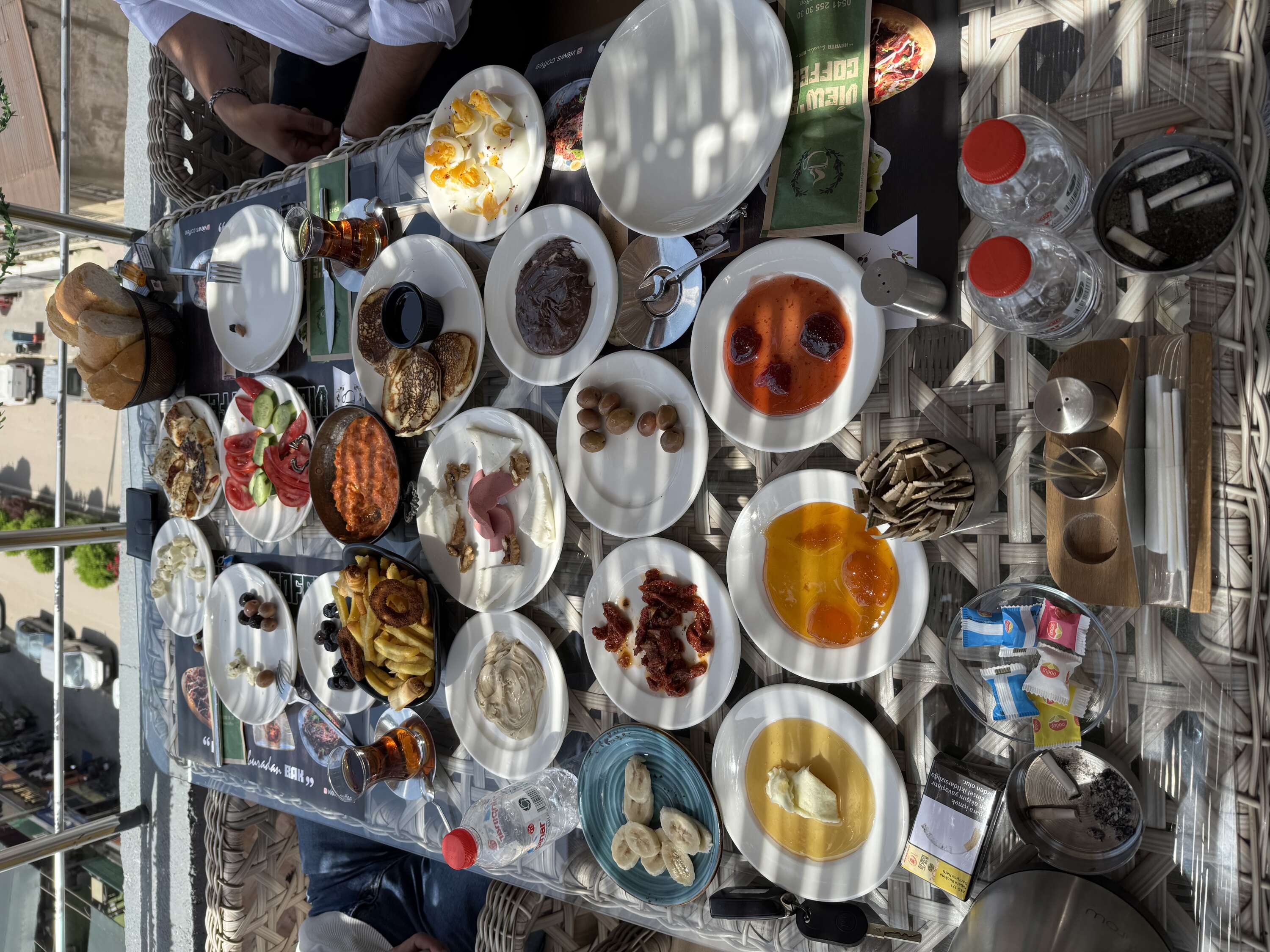 Turkish breakfast spread for 3