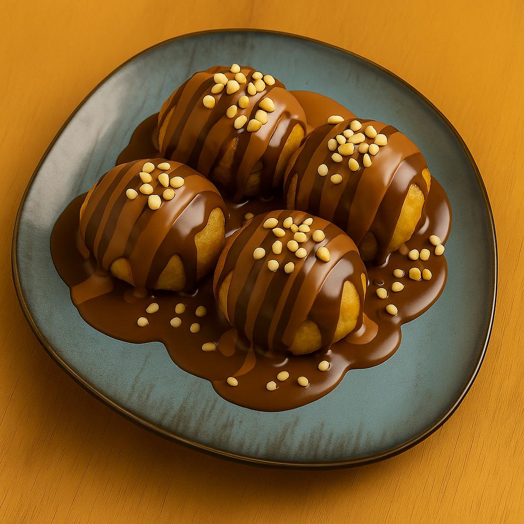 Caramel profiterole