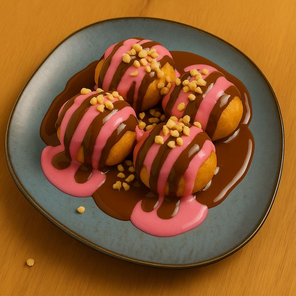 Raspberry profiterole