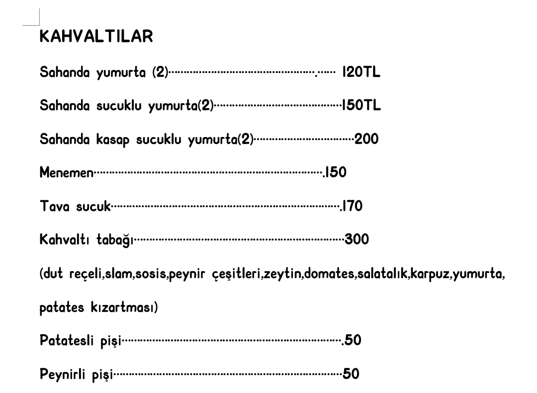 KAHVALTILAR