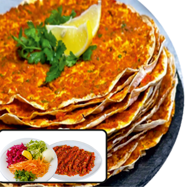 Lahmacun 10 Adet + Salata + Ezme