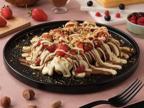 Beyaz çikolatalı waffle
