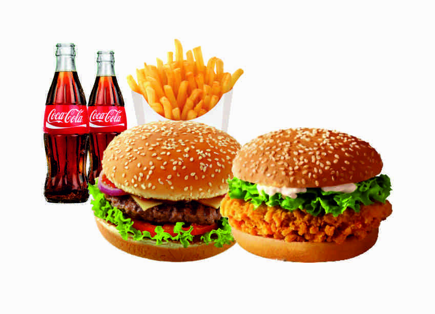 Tavuk - Et Hamburger ( 2 Kişilik Menü )