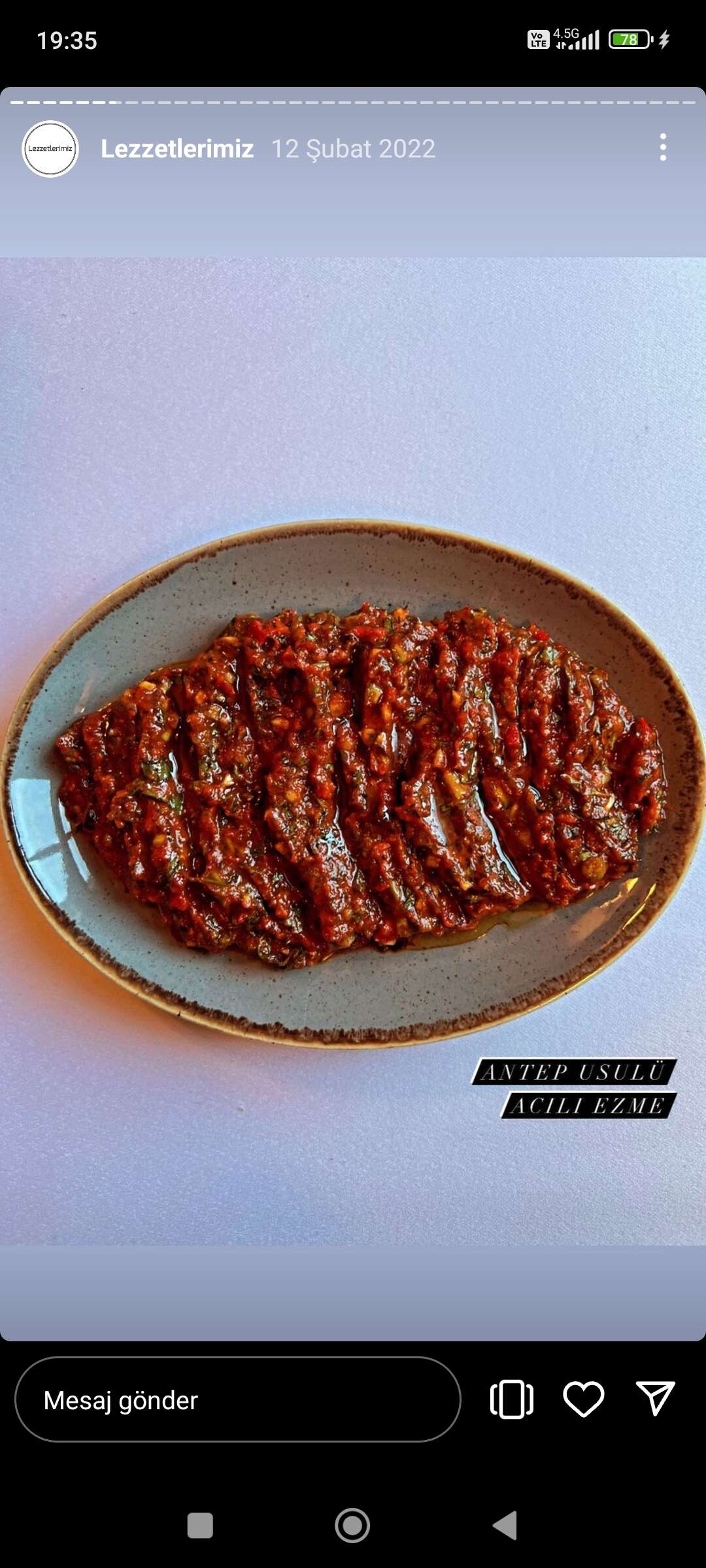 Antep Usulü Acılı Ezme