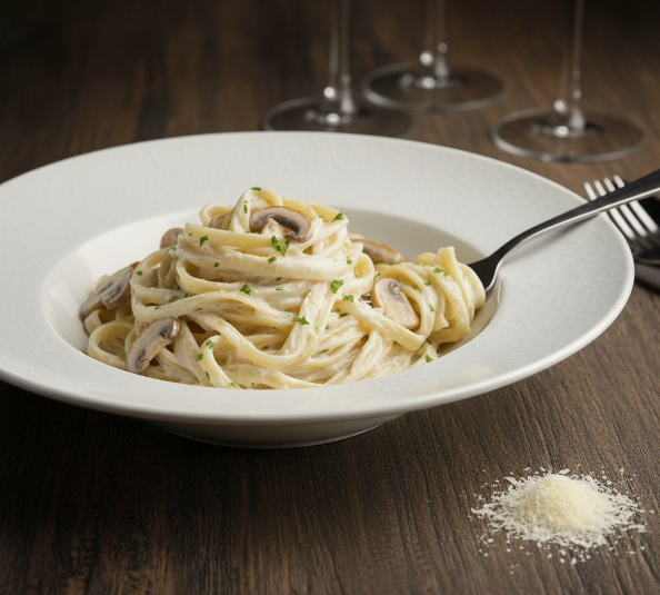 Kremalı Mantarlı Fettucine
