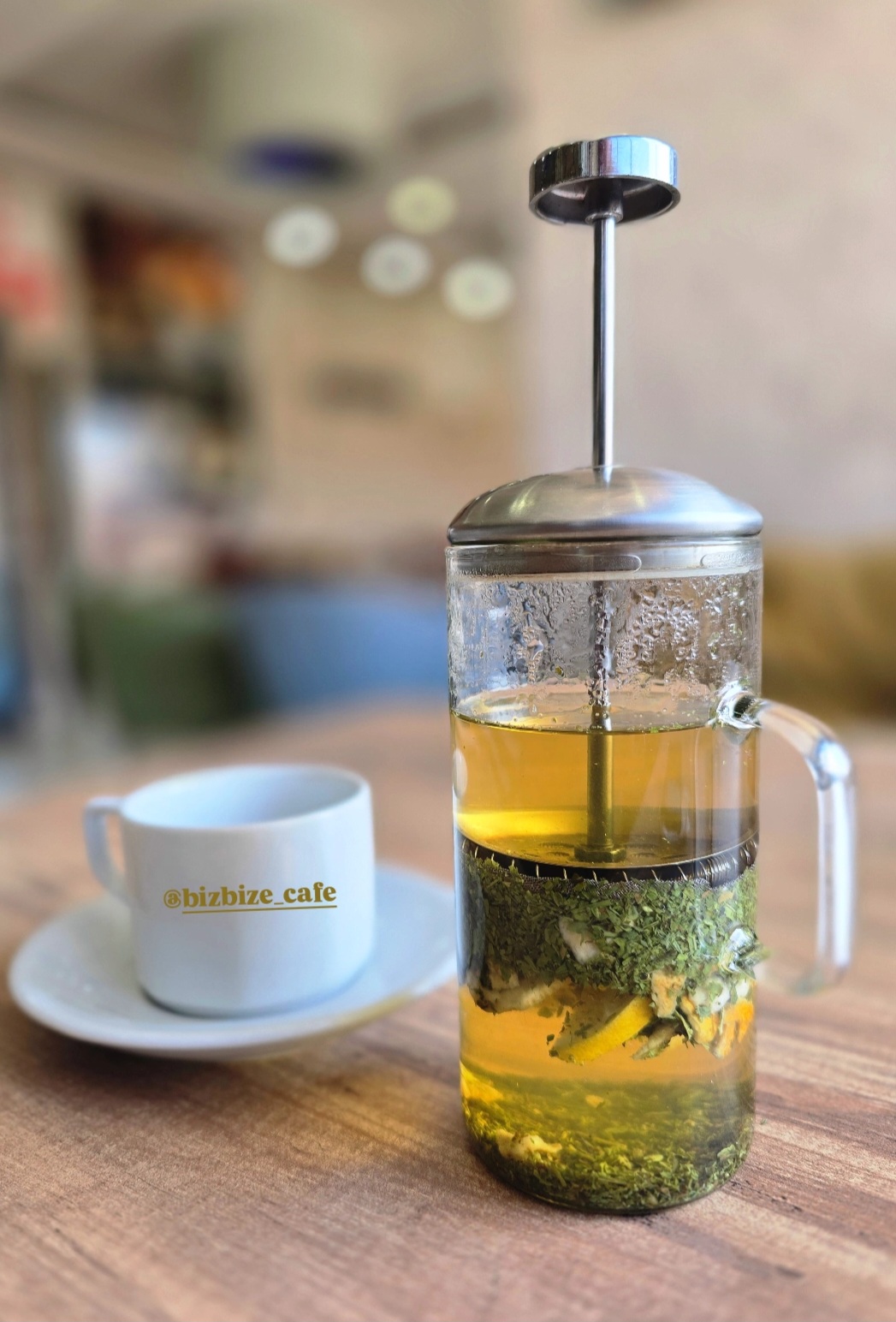 Mint and lemon herbal tea