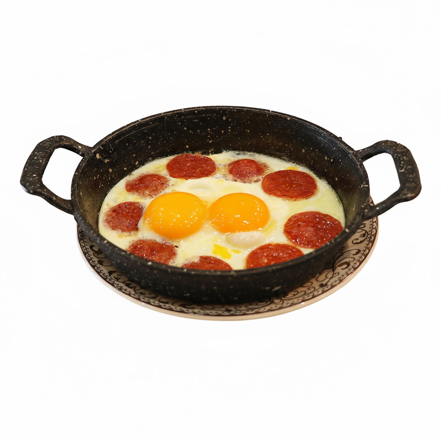 Fried eggs with sucuk