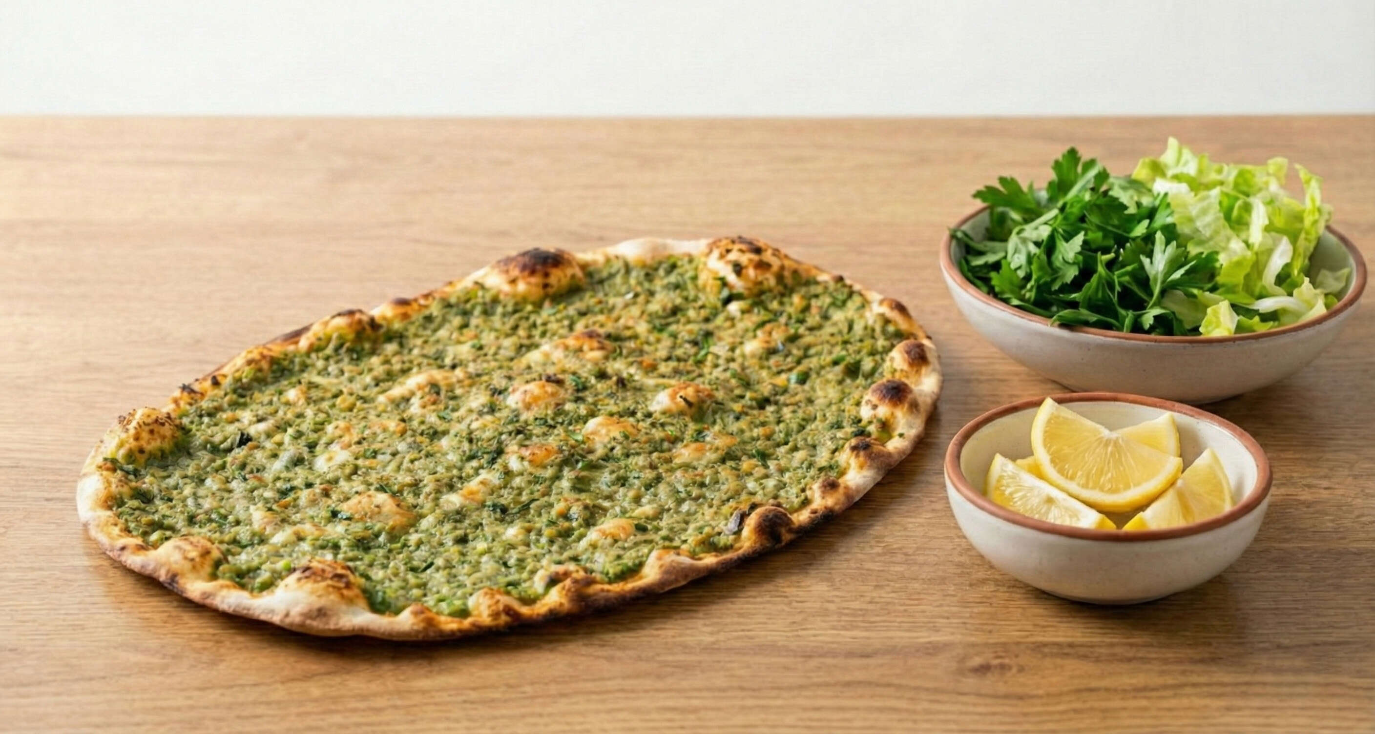 Lahmacun with string cheese