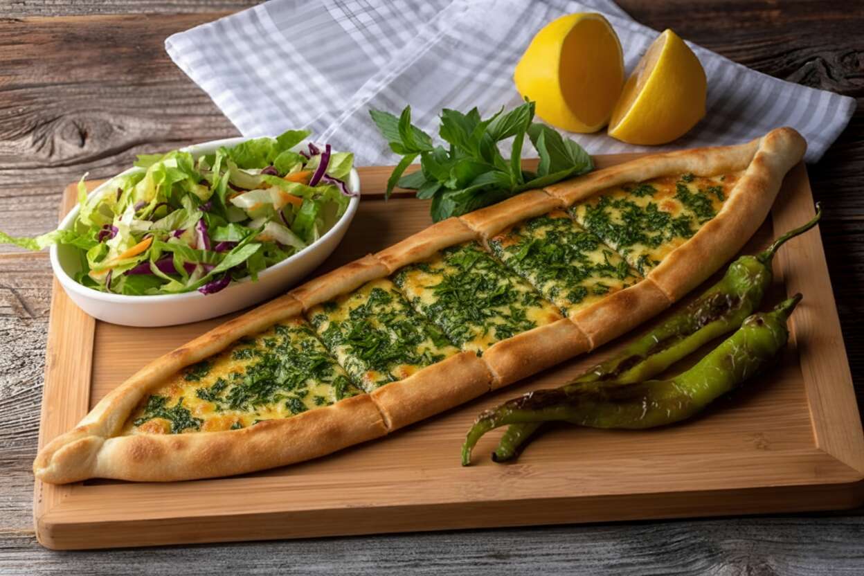 1.5-portion pide with string cheese