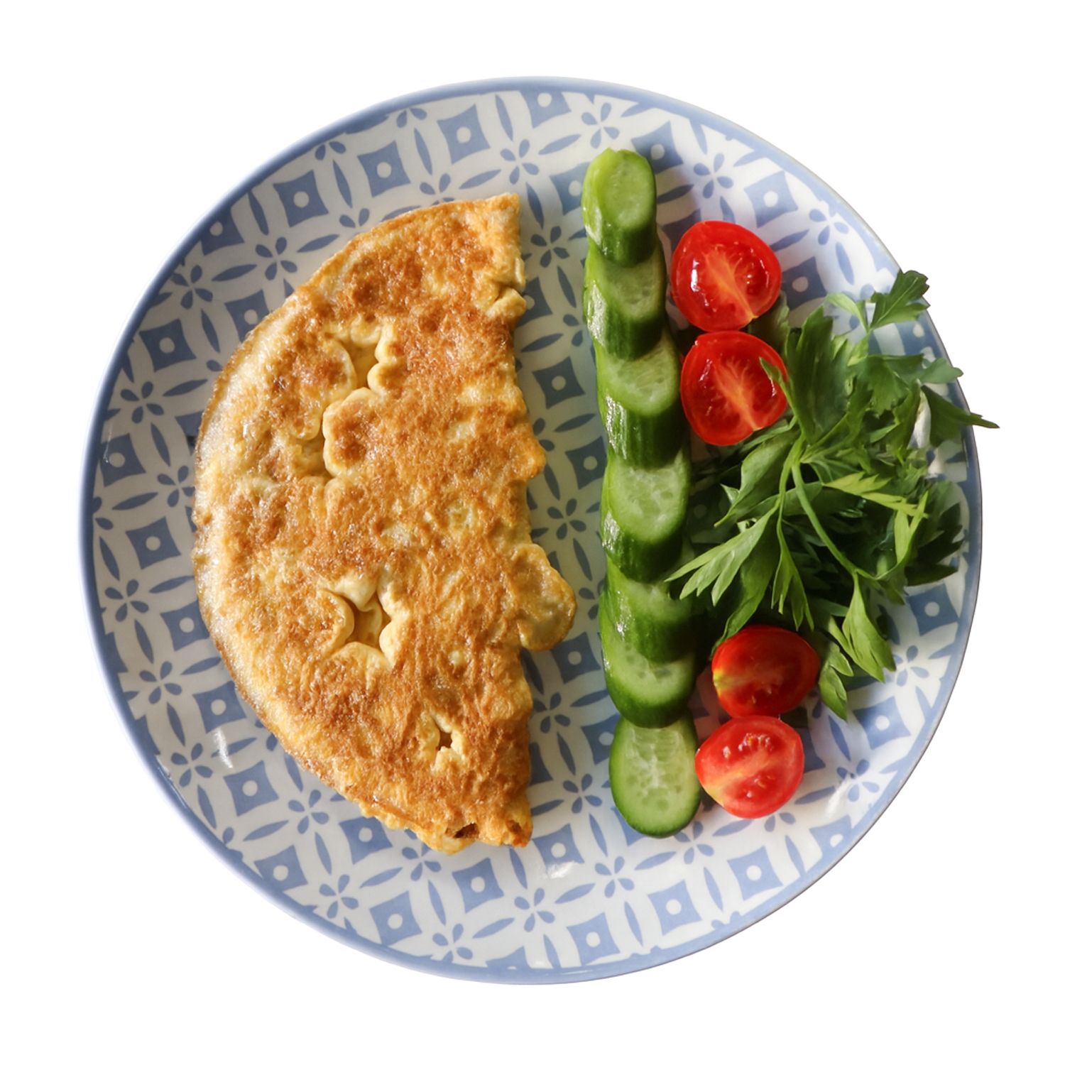 Eggs with cheese cooked in a pan