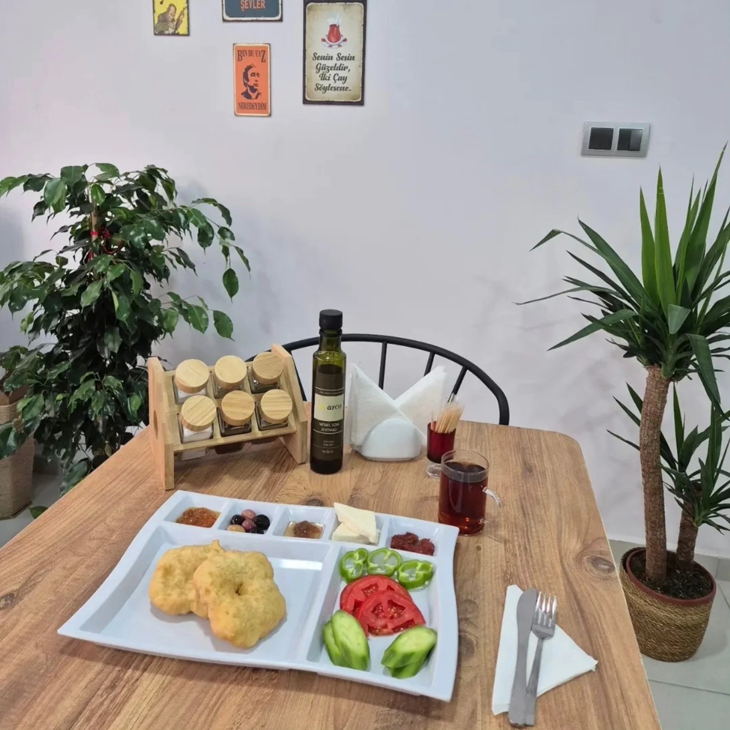 Pişi Kahvaltı Tabağı 2 Pişili