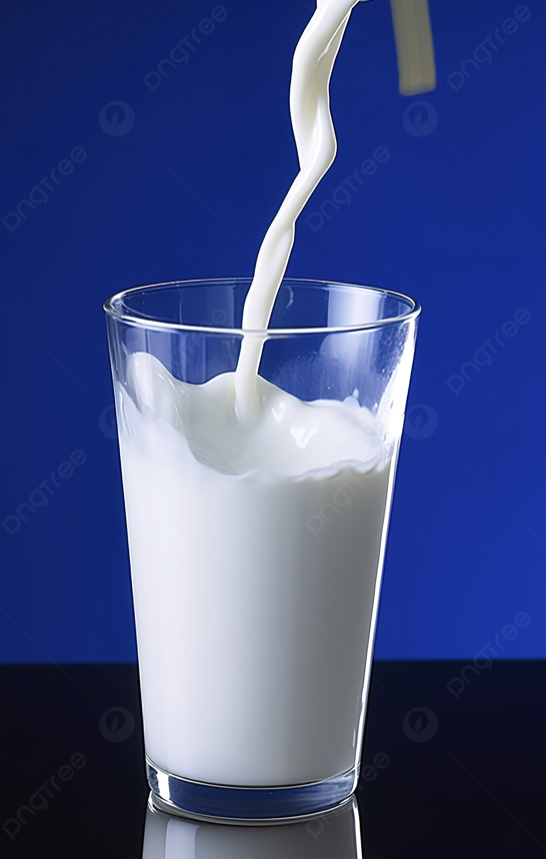 Cold milk with ice