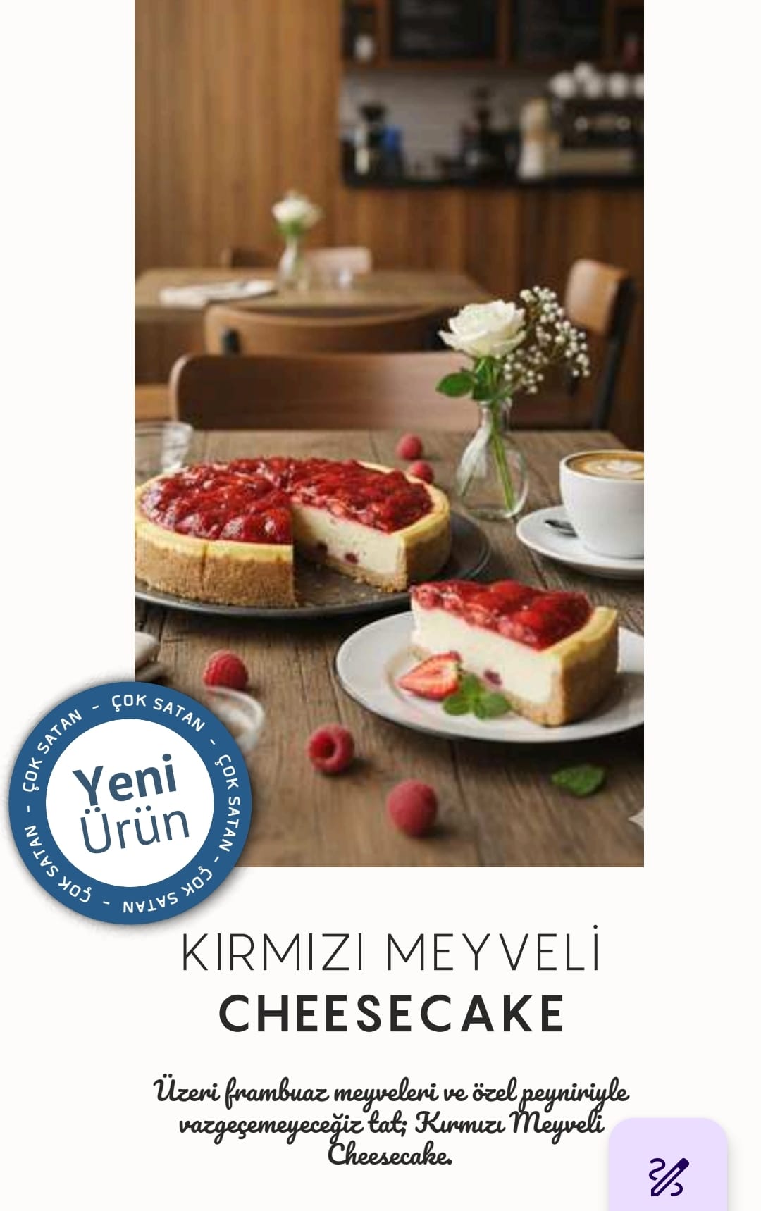 KIRMIZI MEYVELİ CHEESECAKE