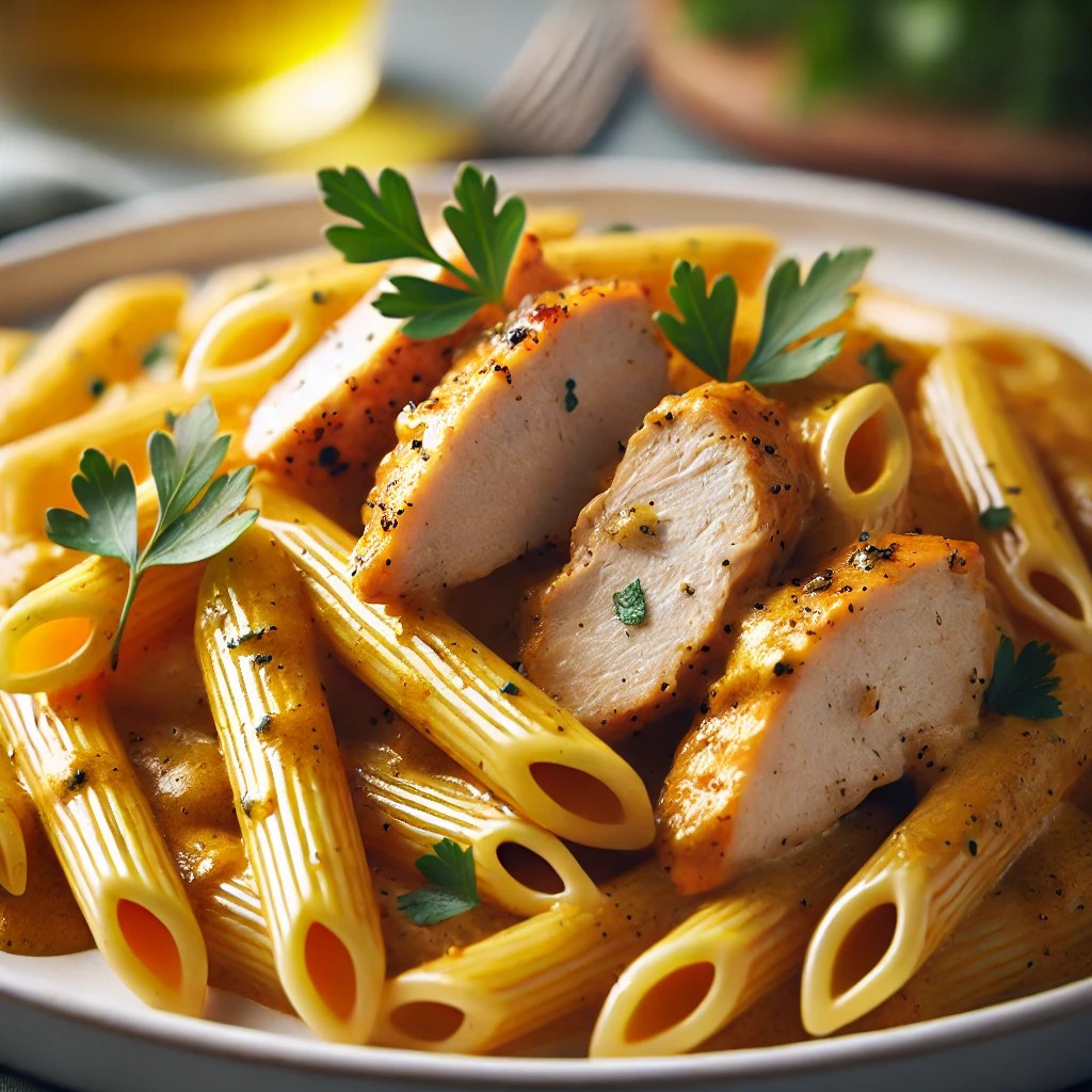 Köri Soslu Tavuklu Penne