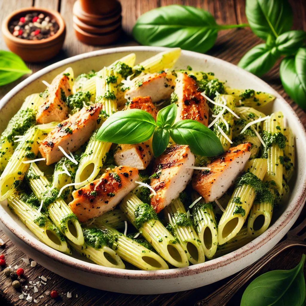 Pesto Soslu Tavuklu Penne