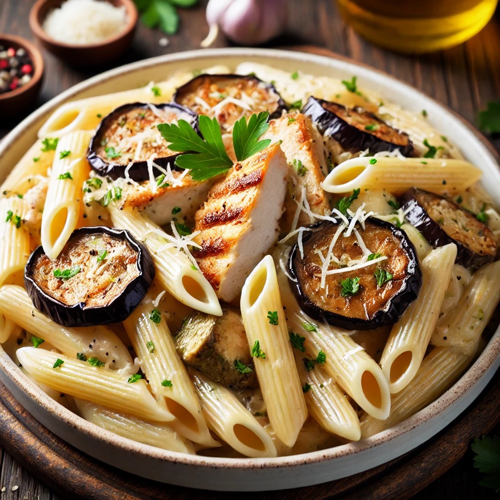 Köz Patlıcanlı Tavuklu Penne