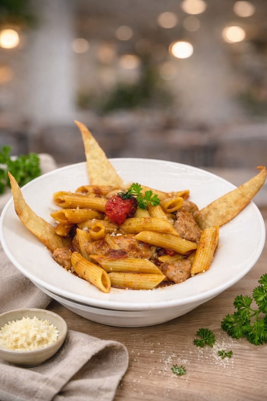 Pasta with arrabbiata sauce