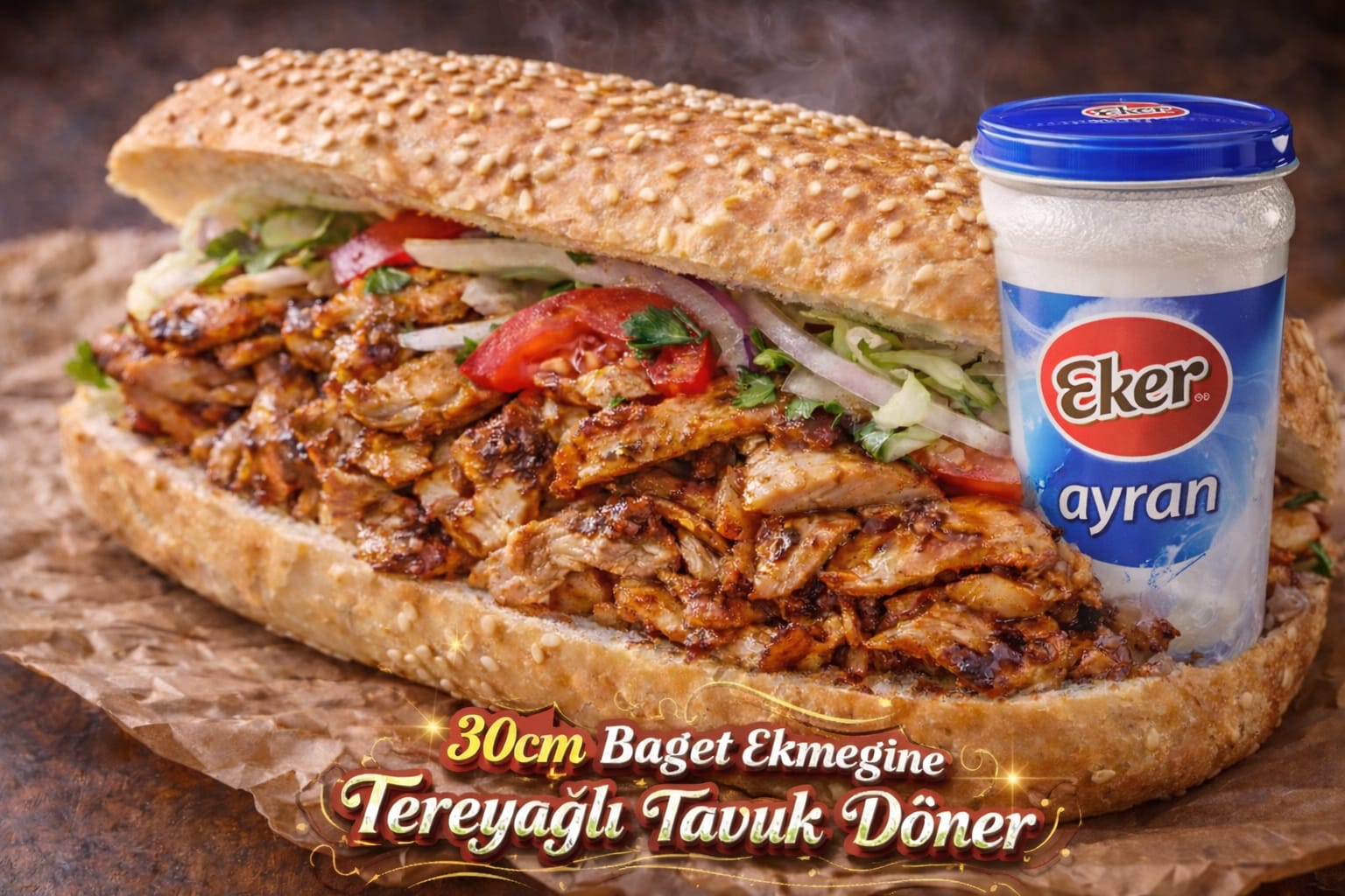 TAVUK DÖNER (tereyağlı soteleme)+AYRAN 200cc
