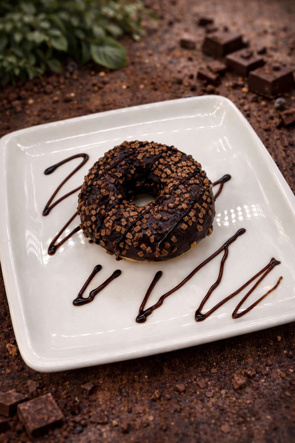 Chocolate, strawberry and vanilla donut