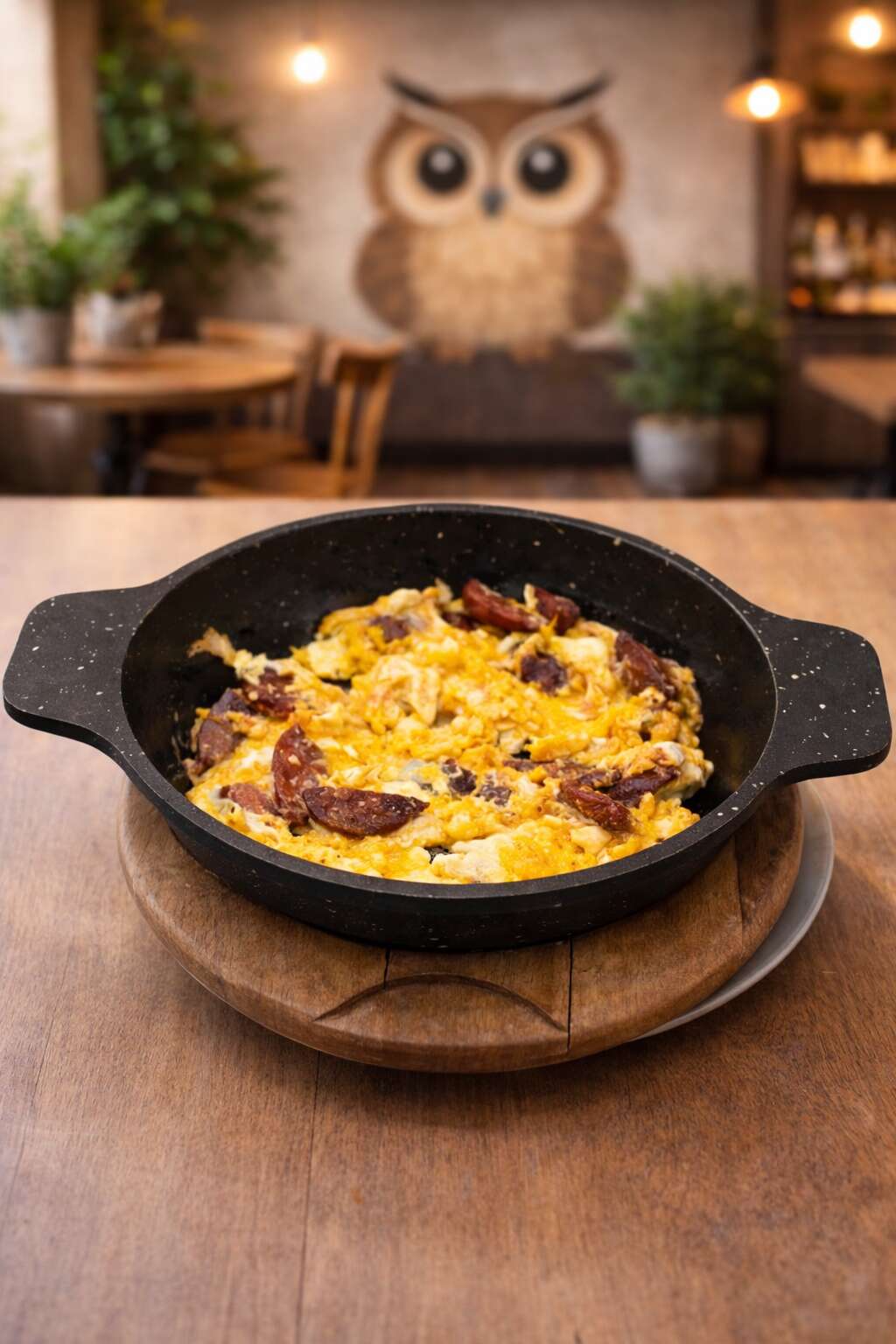 Eggs with Turkish sausage