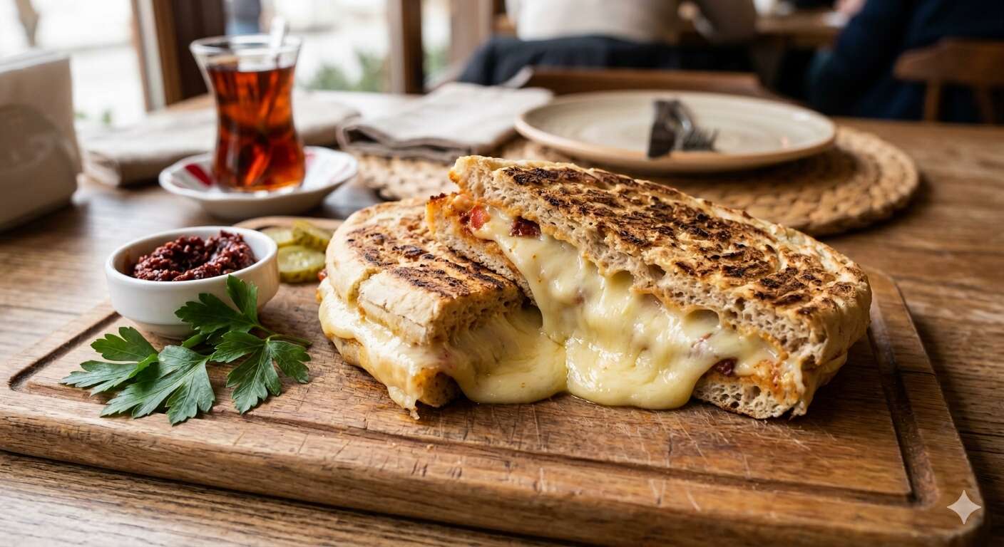 Kaşarlı bazlama tost 