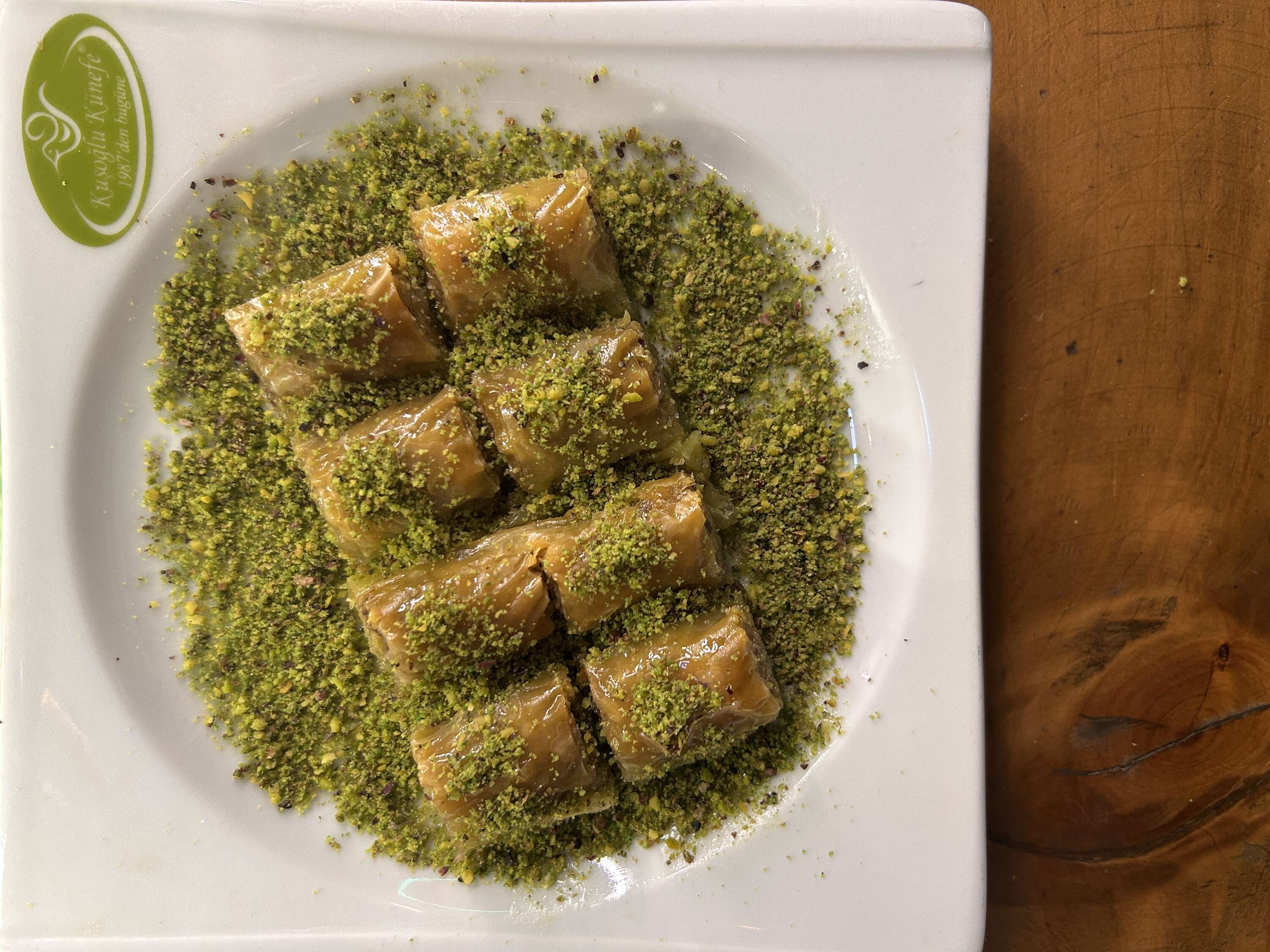 Butter and pistachio mosaic cake