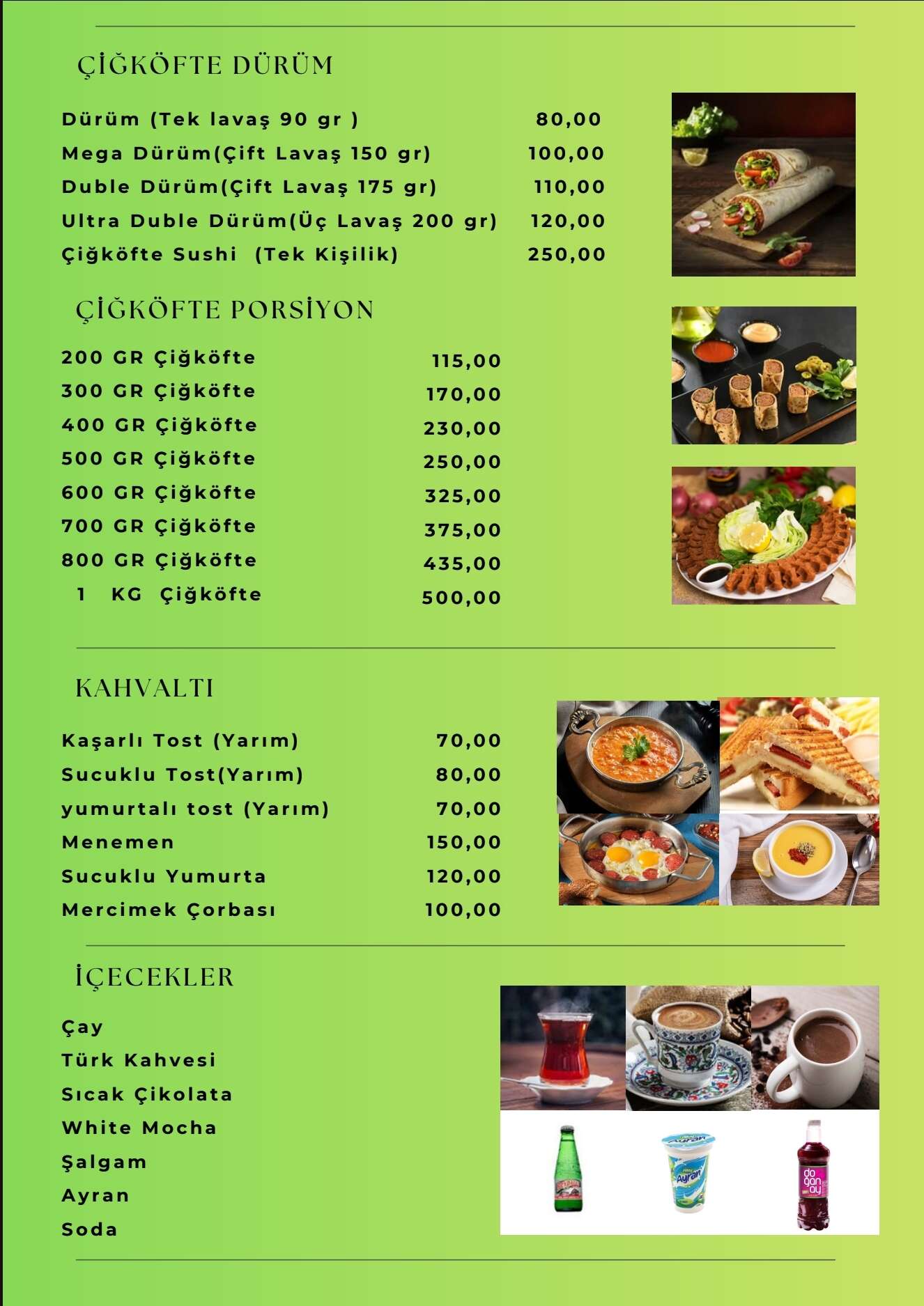 Menü İçeriği