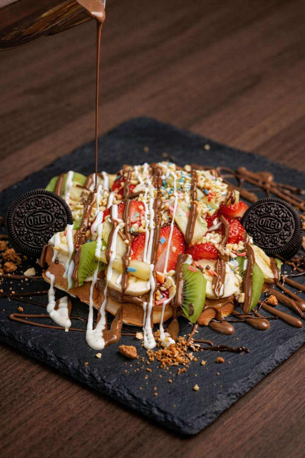 Milo Oreo waffle