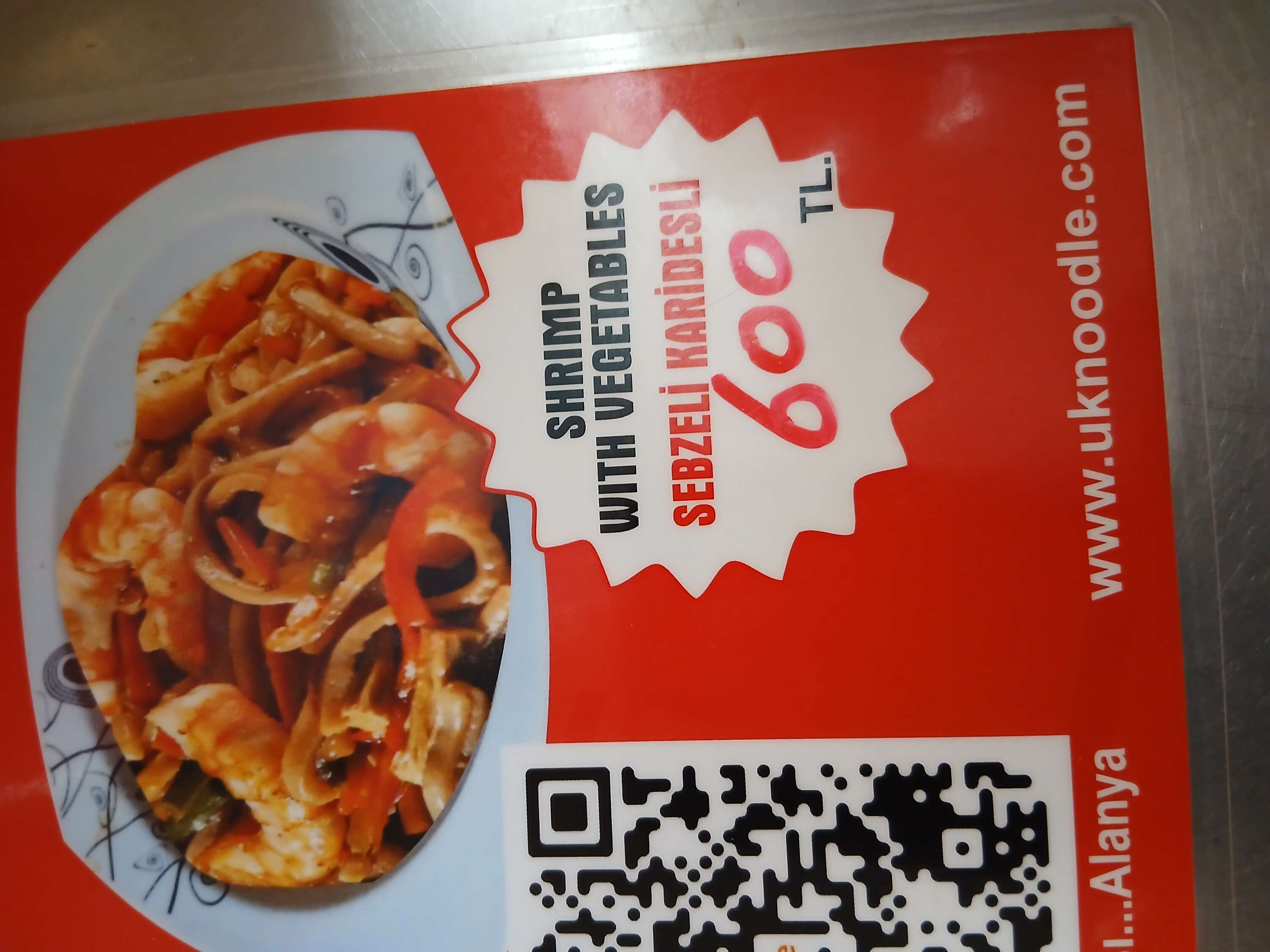 Karidesli Sebzeli Noodle/Shrimp with Vegatables Noodle