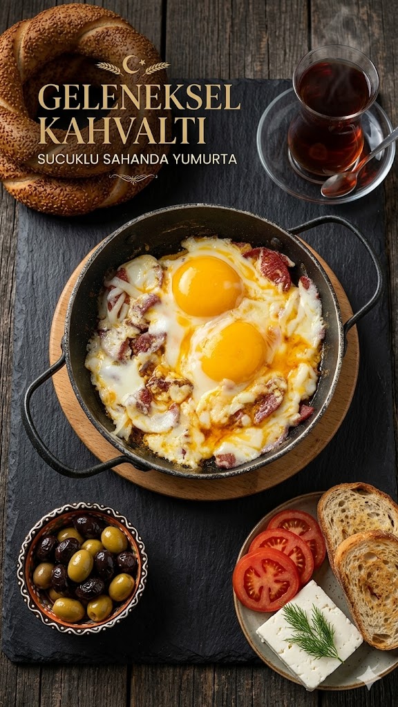 Sucuklu Kaşarlı Sahanda Yumurta