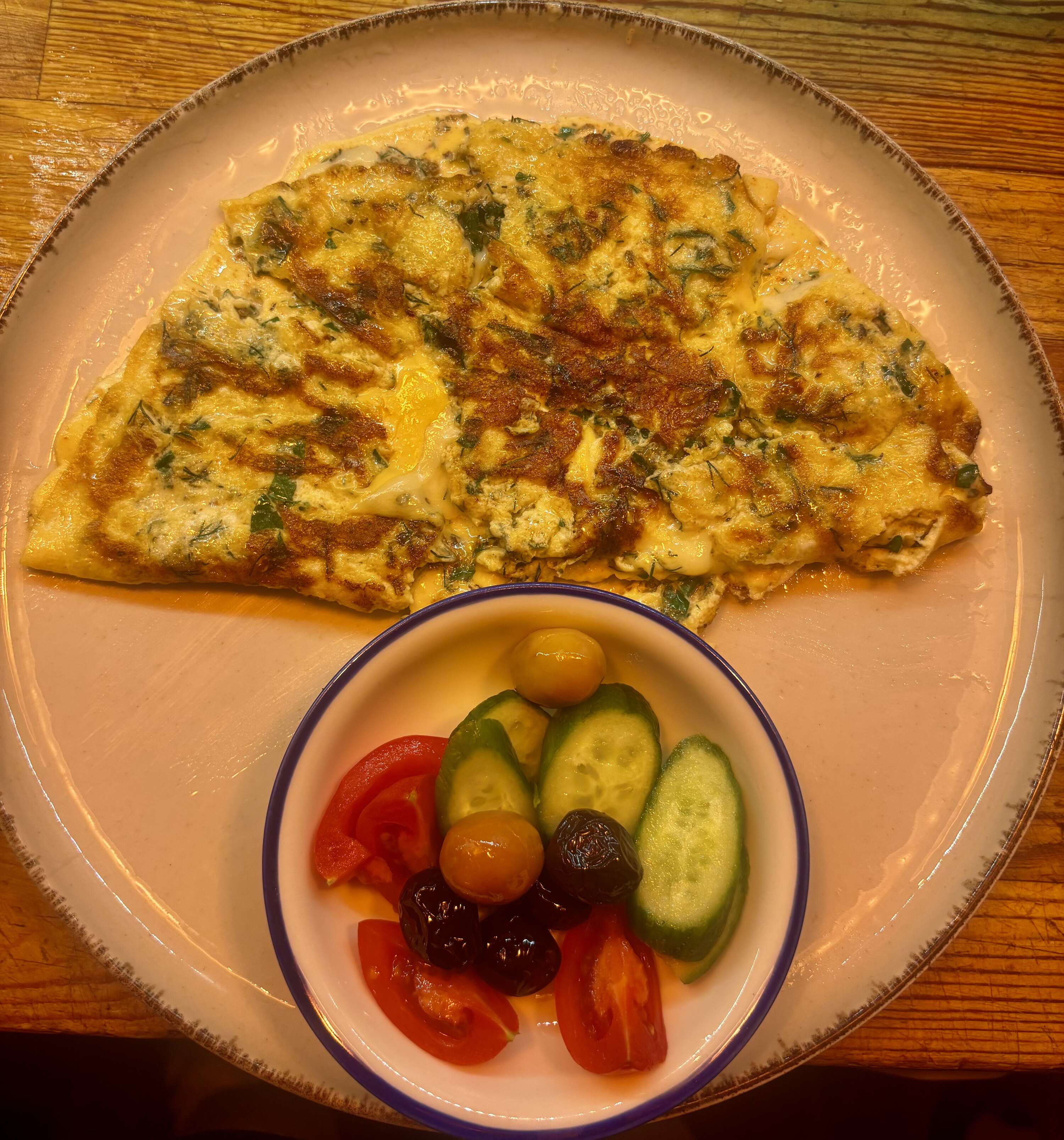 Herb and cheese omelette