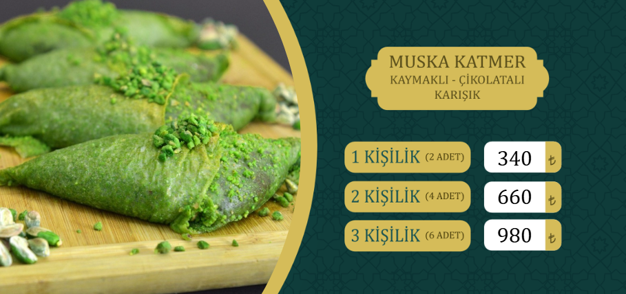 Muska Katmer (Kaymak-Çikolata-Karışık)