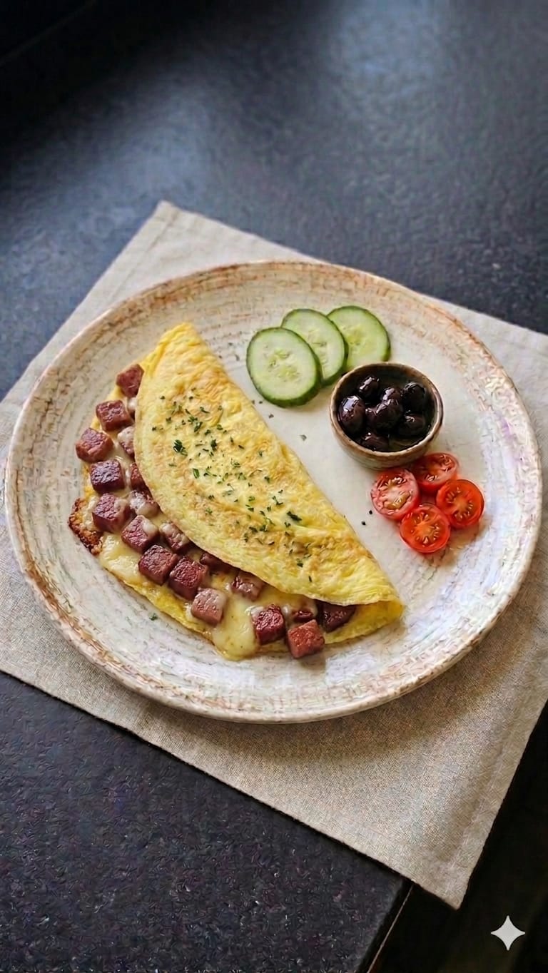 Kaşarlı Sucuklu Omlet