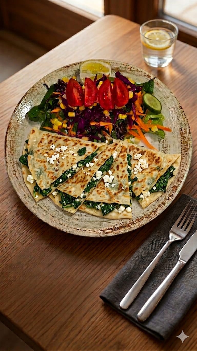 Ispanaklı peynirli  Krep