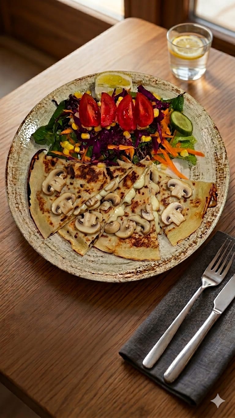 Kaşarlı  Mantarlı  Krep