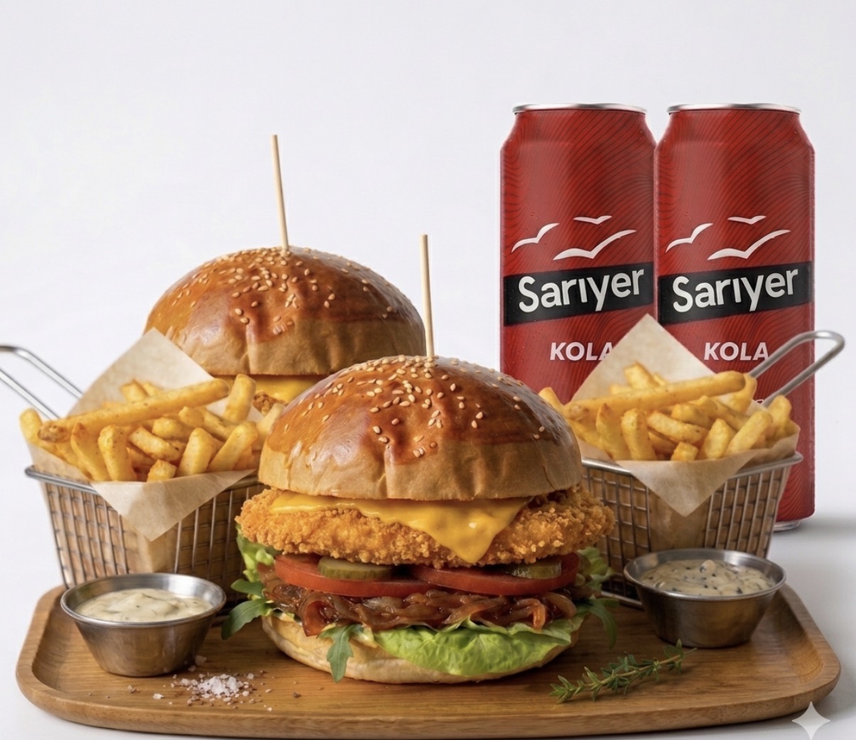 İkili tavuk burger menü