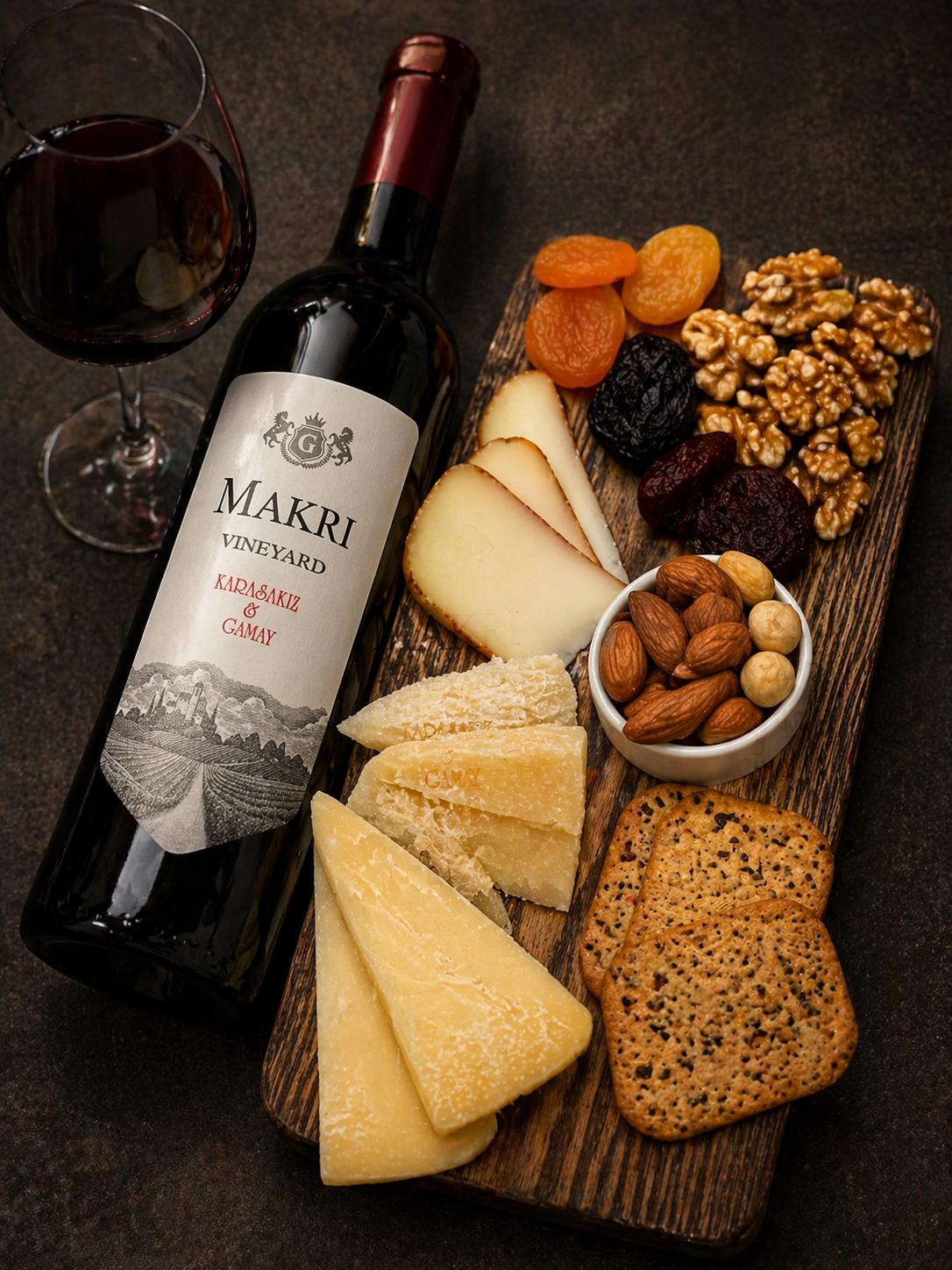 Makri Kırmızı Şarap (Şişe) + Şarap Tabağı