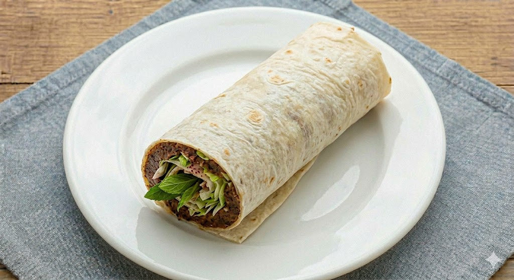 El yapımı çiğ köfte dürüm 