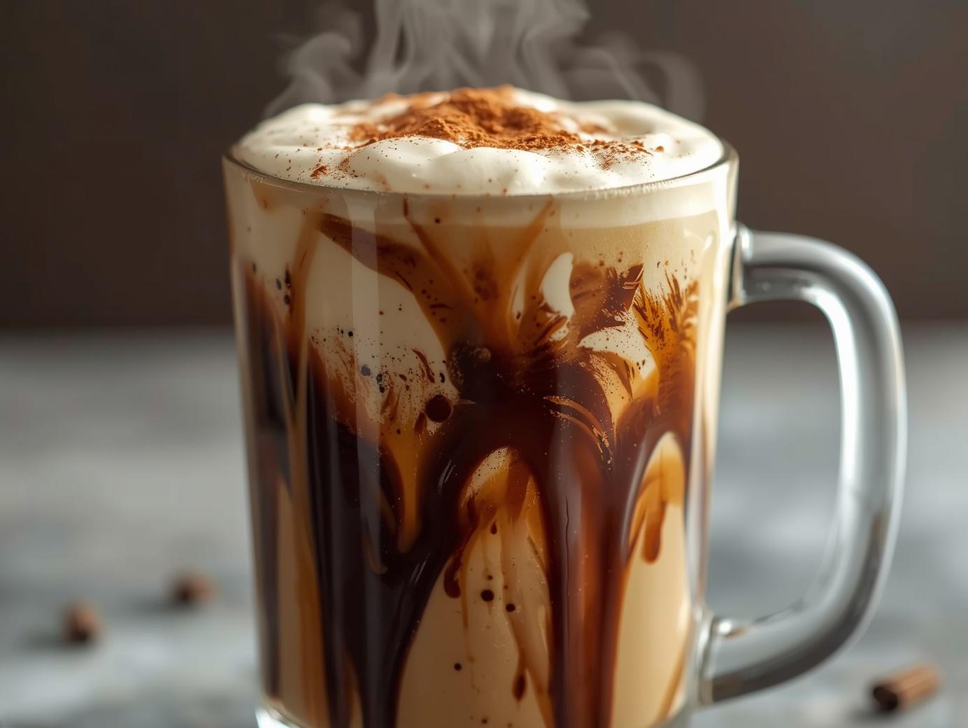 Caramel and Chocolate Chai Tea Latte