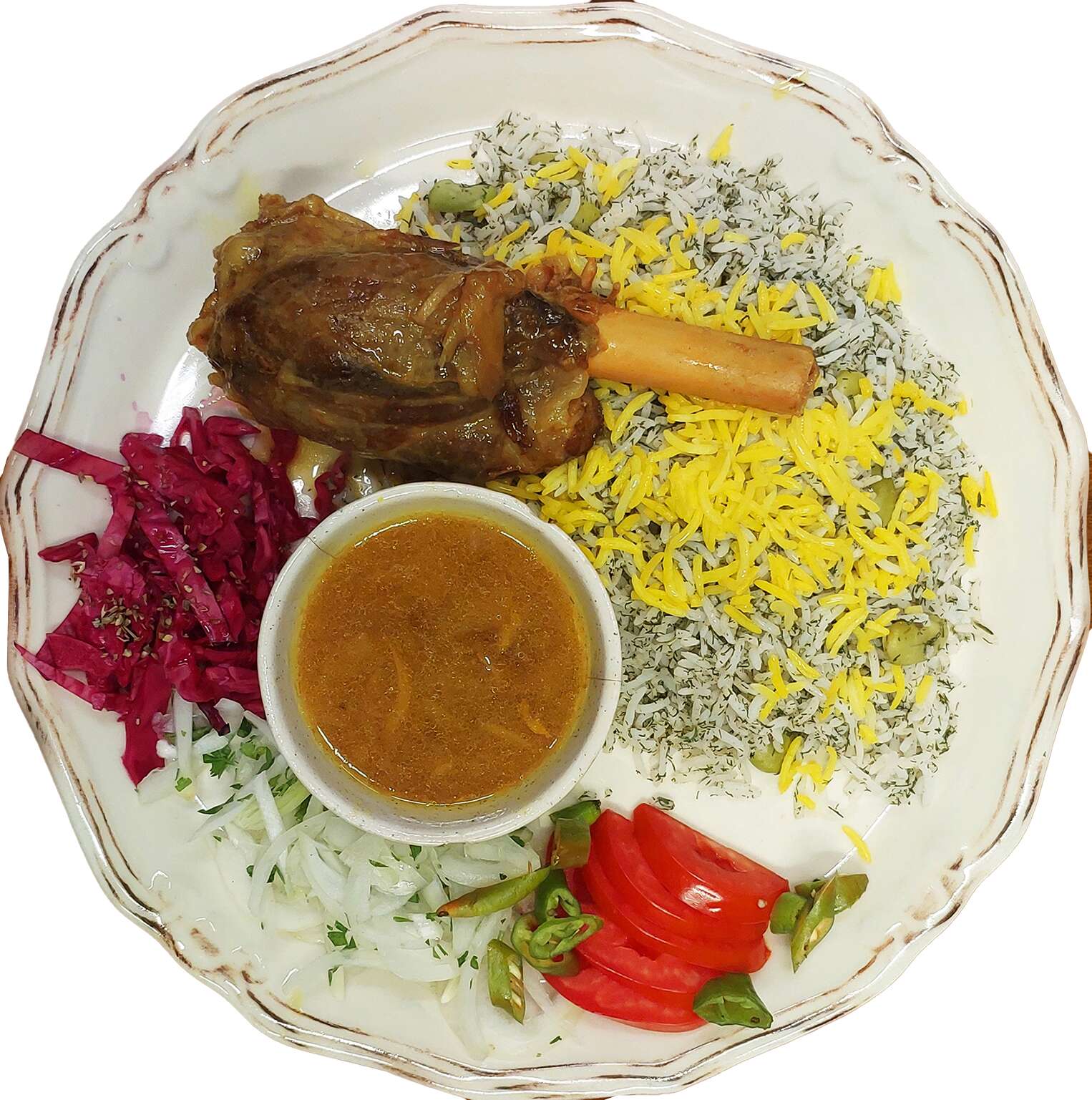 Kuzu İncik + Baklalı Dereotlu Safranlı Pilav