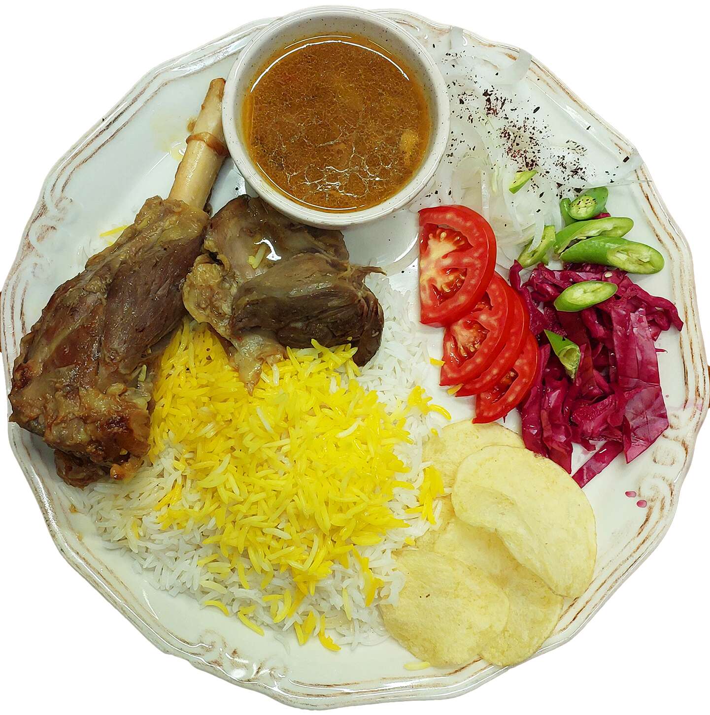 Kuzu İncik + Safranlı Pilav