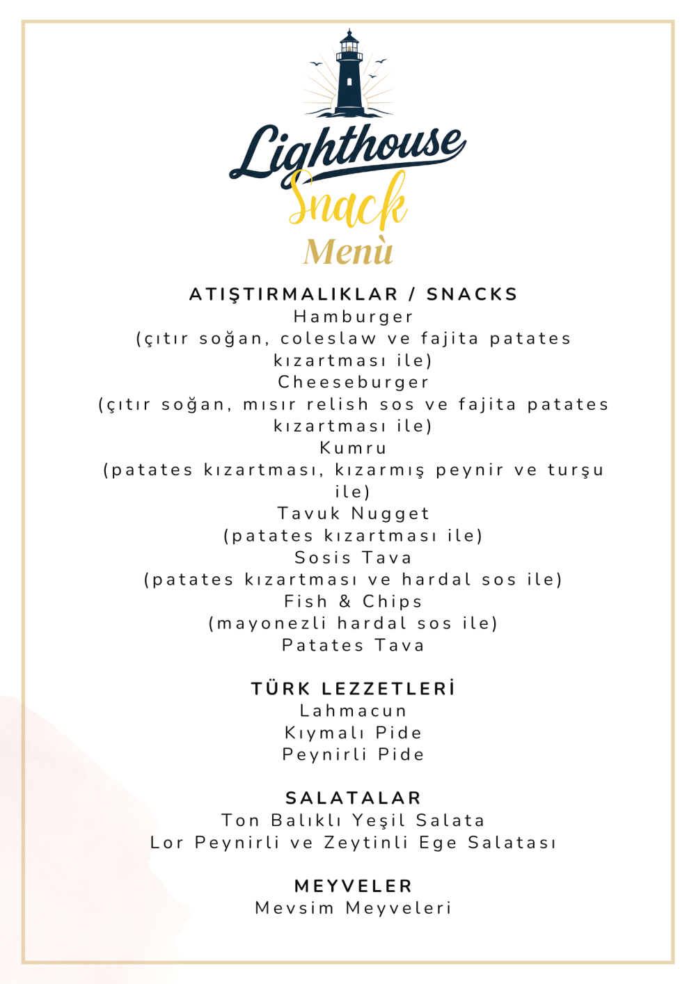 Türkçe Menü