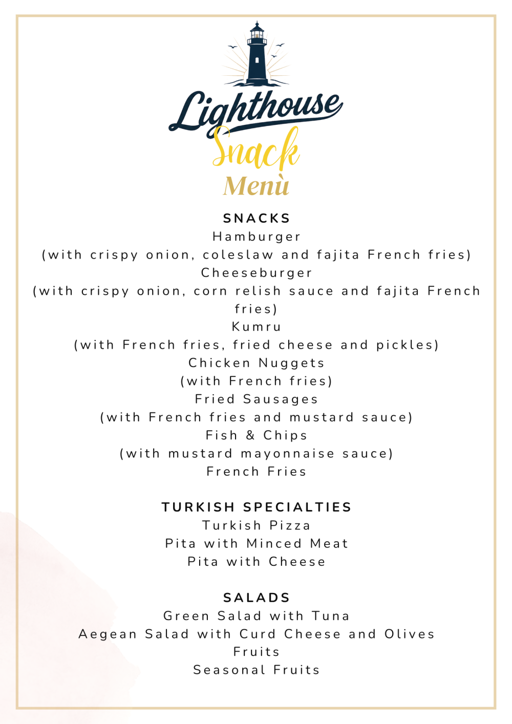 English Menu