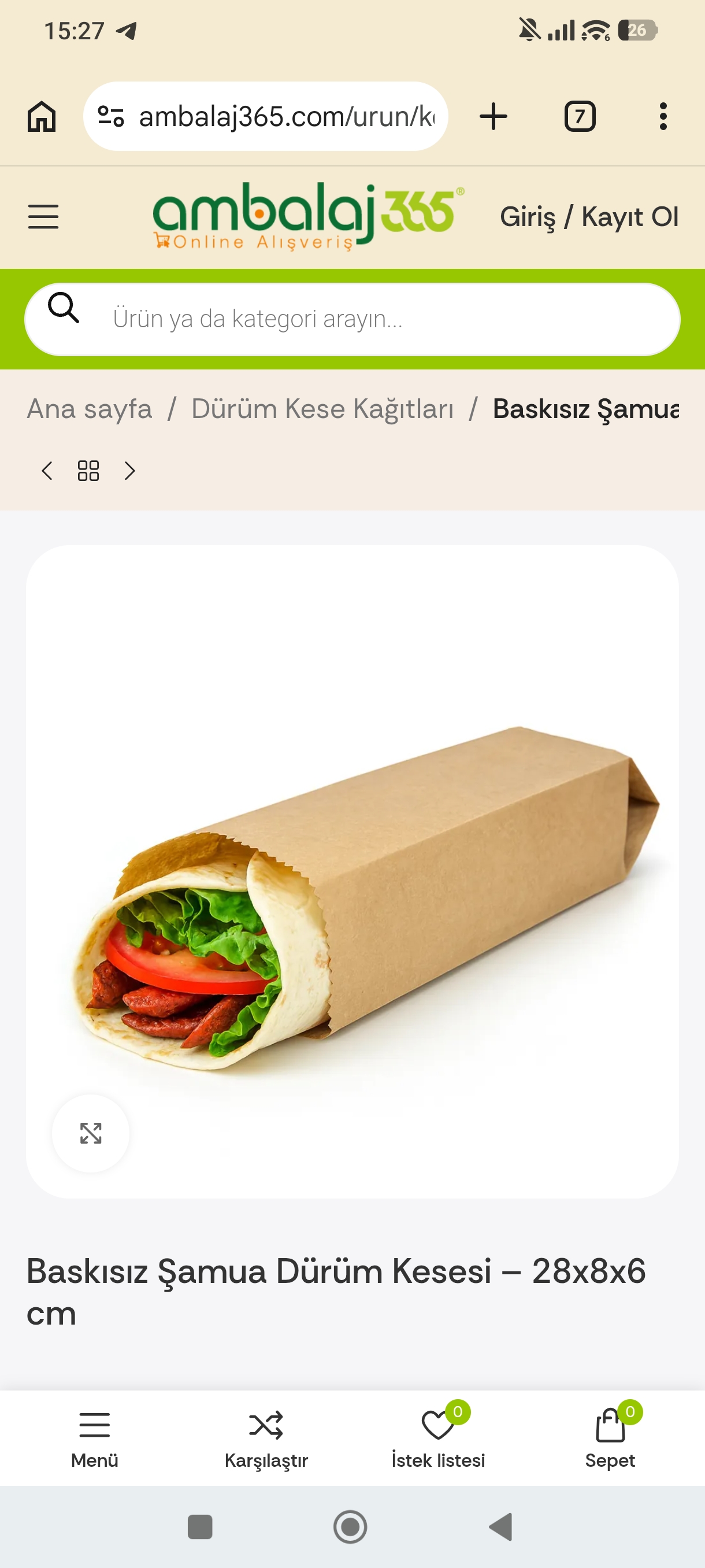 Çiğ köfte dürüm